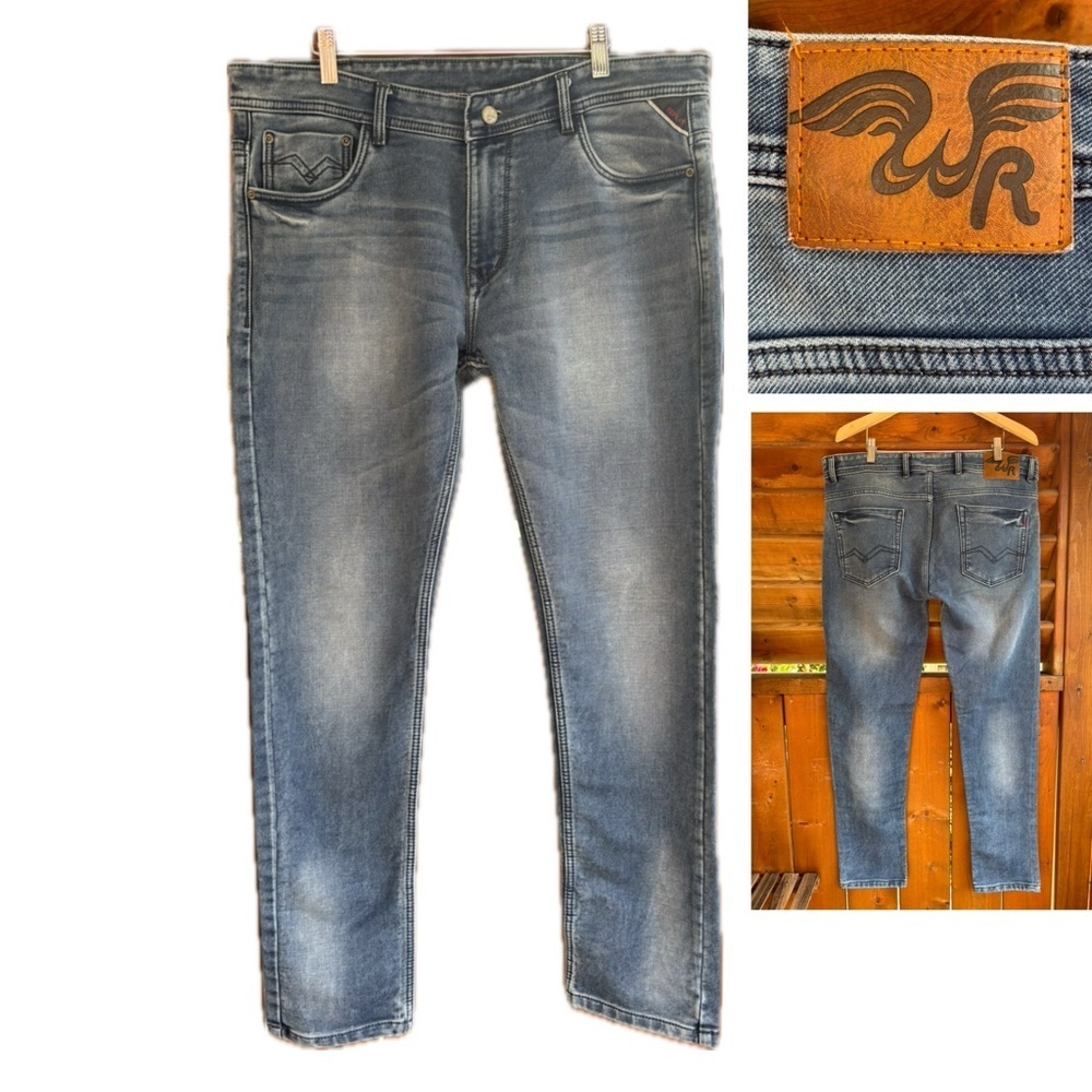 Replay Jeans Men’s 36 X 30” Light Blue Made In India Slim Straight Leg